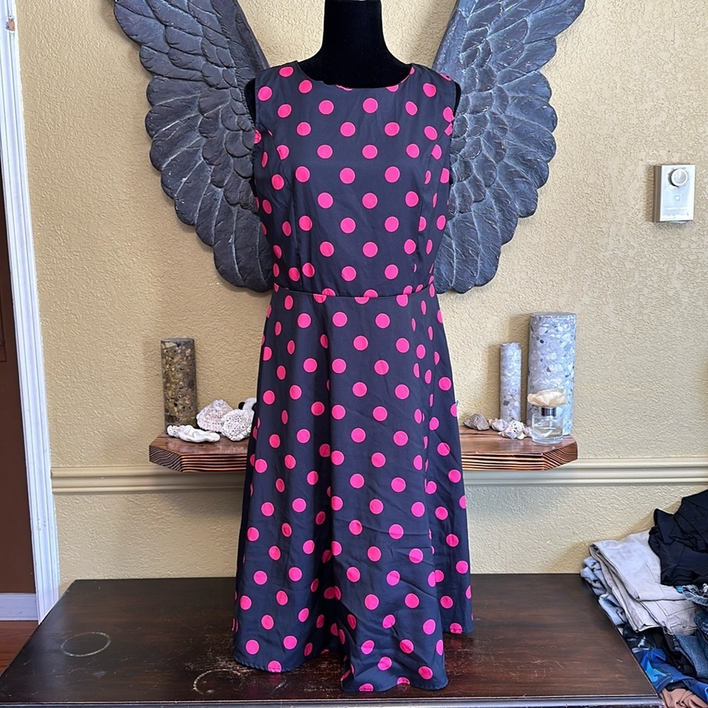 New Light Fashion Pink Polka Dot Dress